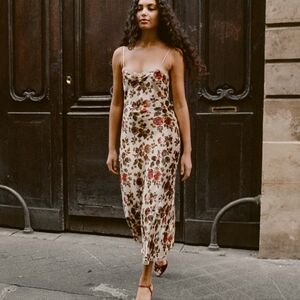 NWT Doen Calsi Dress Primrose Floral Velvet XS